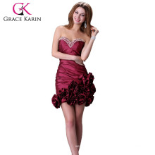 Grace Karin Sexy Ladies Strapless Black And Red Short Mini Cocktail Dresses CL3106-1